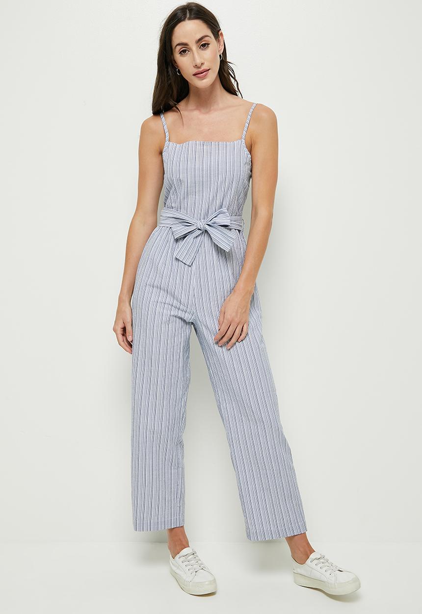 edit - Cotton highneck jumpsuit - blue 