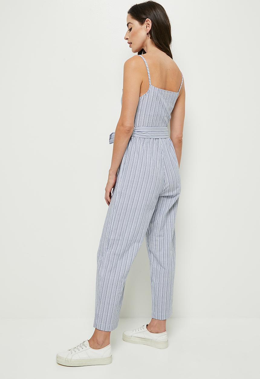 edit - Cotton highneck jumpsuit - blue 
