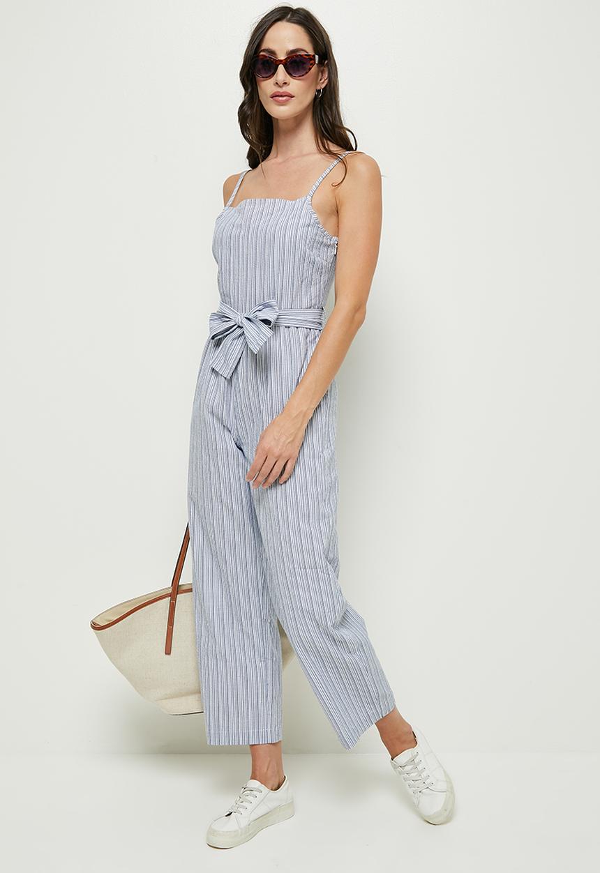 edit - Cotton highneck jumpsuit - blue 