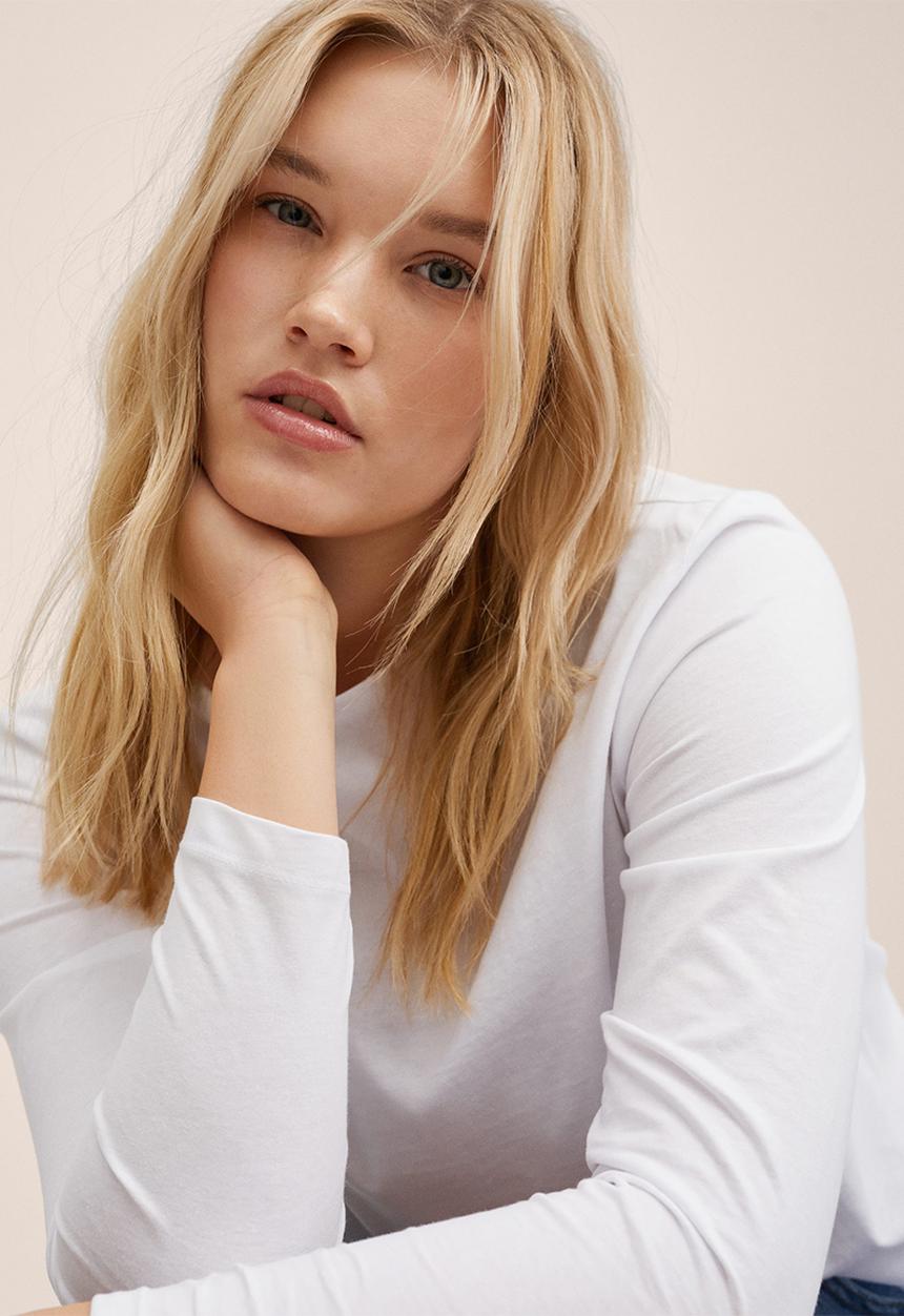 MANGO - Plus t-shirt saco2 - white