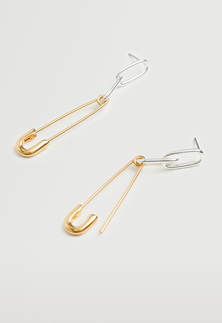 MANGO - Mixed pendant earrings - gold