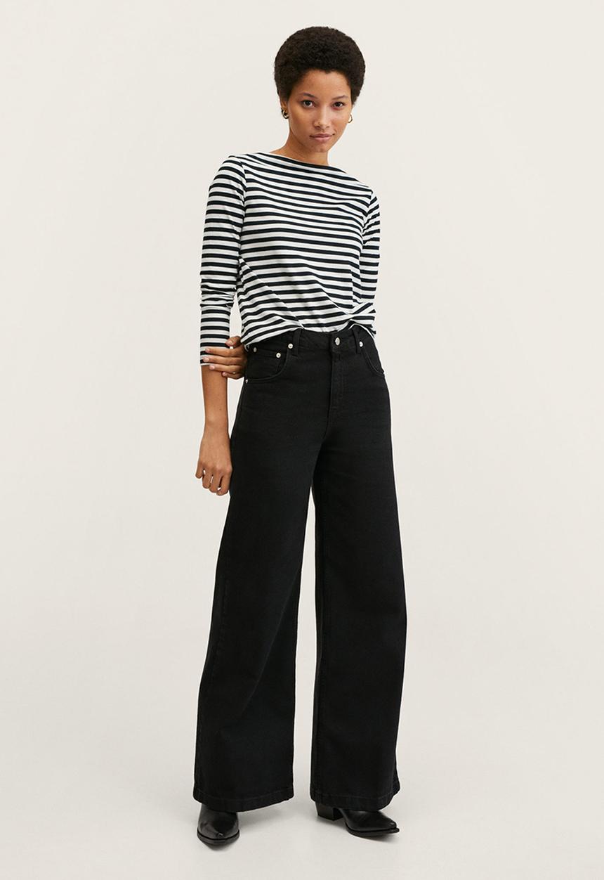 MANGO - T-shirt saco2 - black & white 