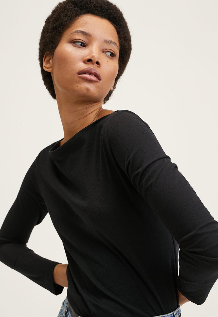 MANGO - T-shirt saco2 - black