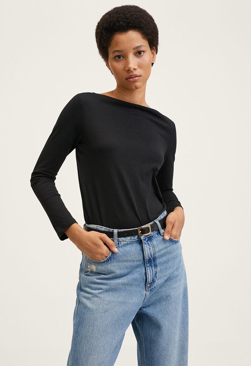 MANGO - T-shirt saco2 - black