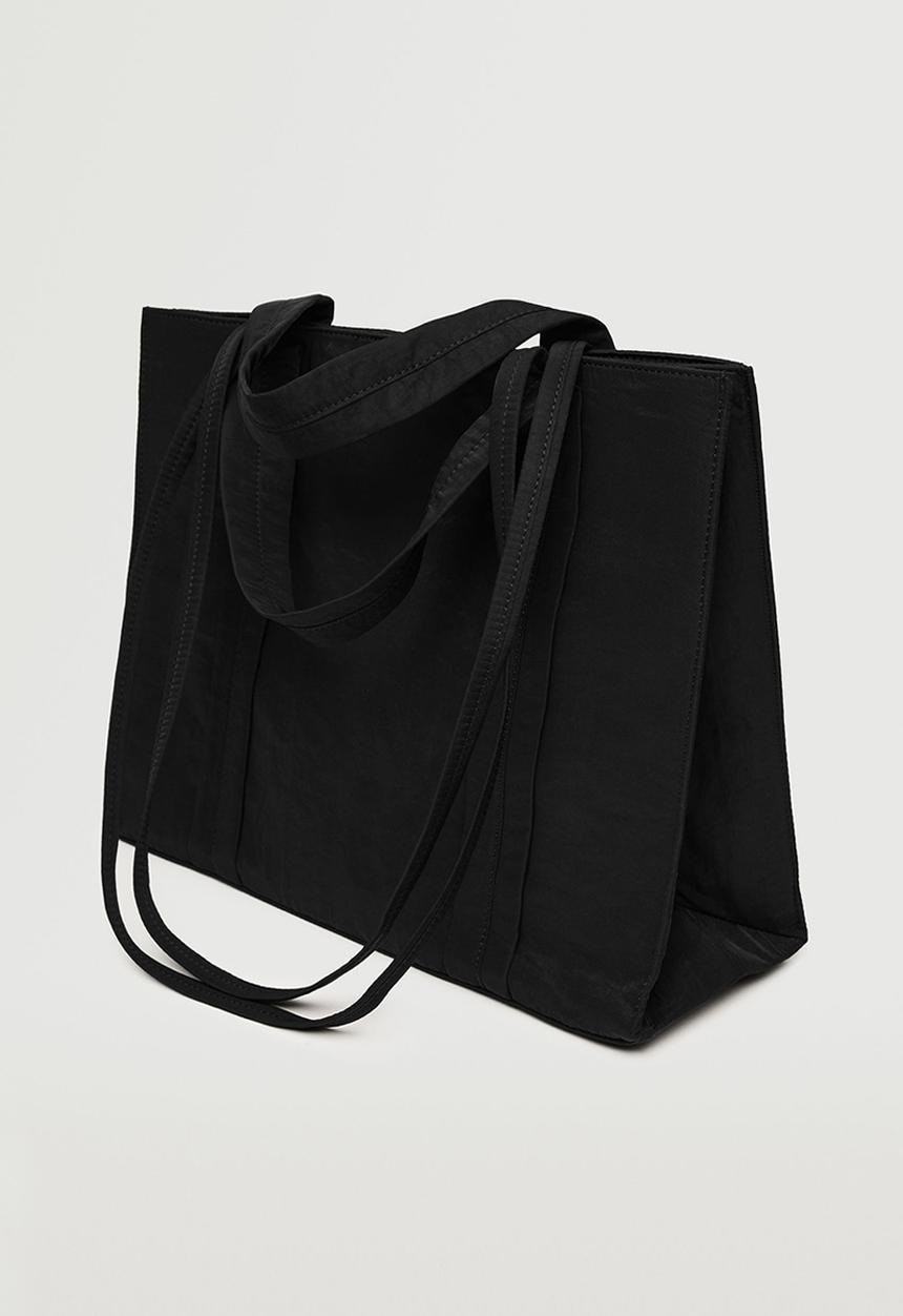 MANGO - Logo shopper bag - black