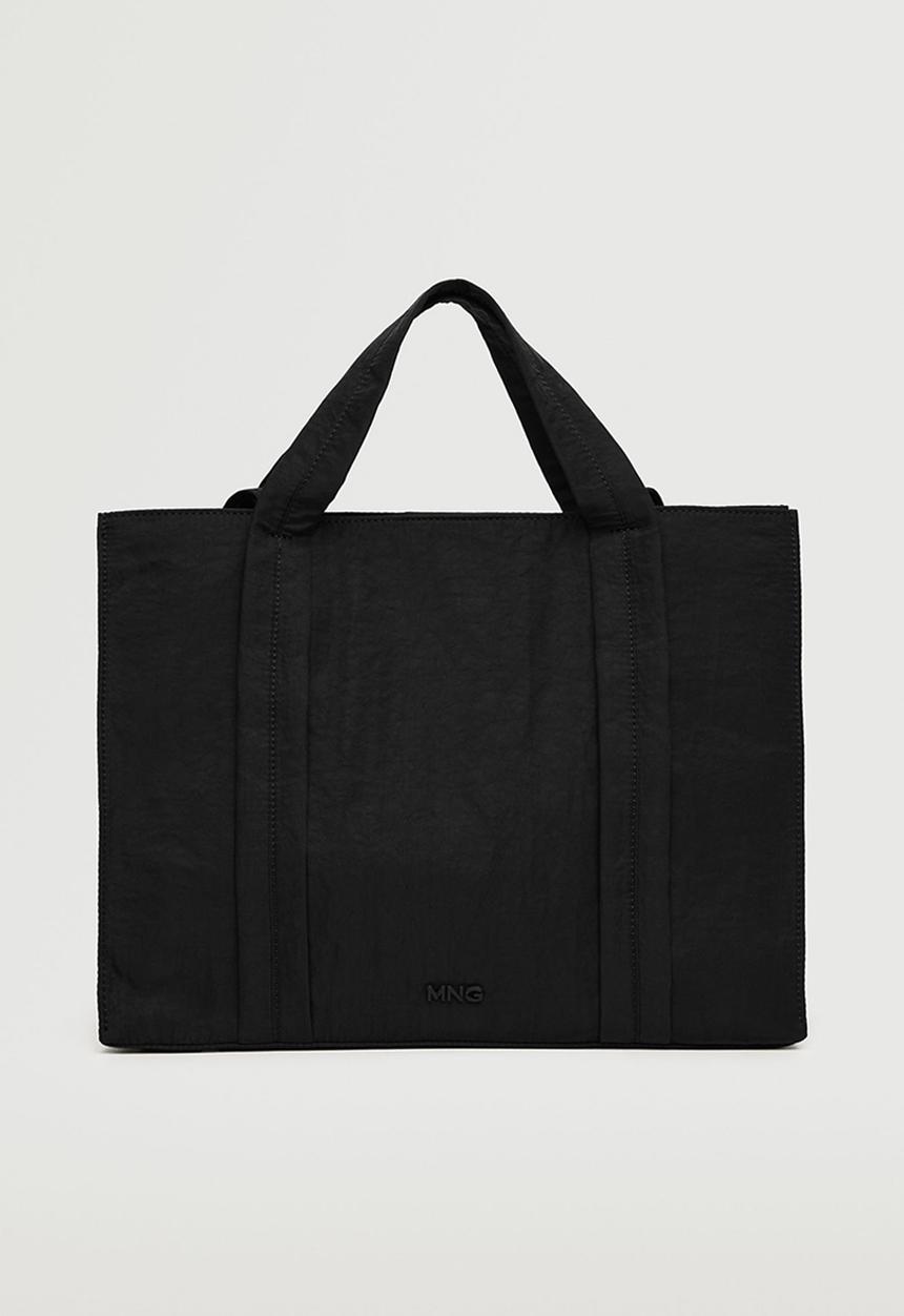 MANGO - Logo shopper bag - black