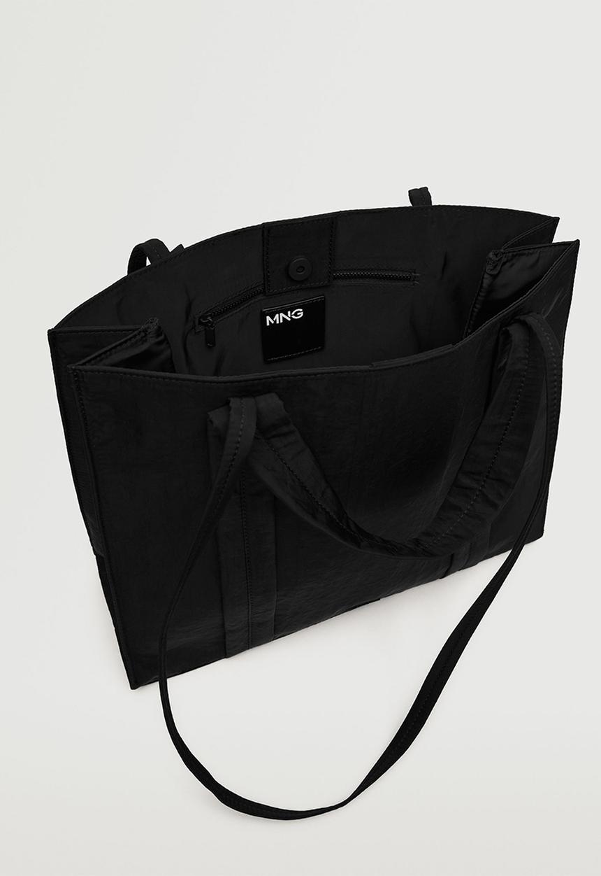 MANGO - Logo shopper bag - black