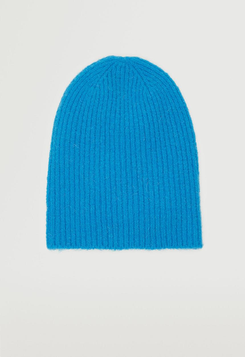 MANGO - Ribbed knit beanie - blue