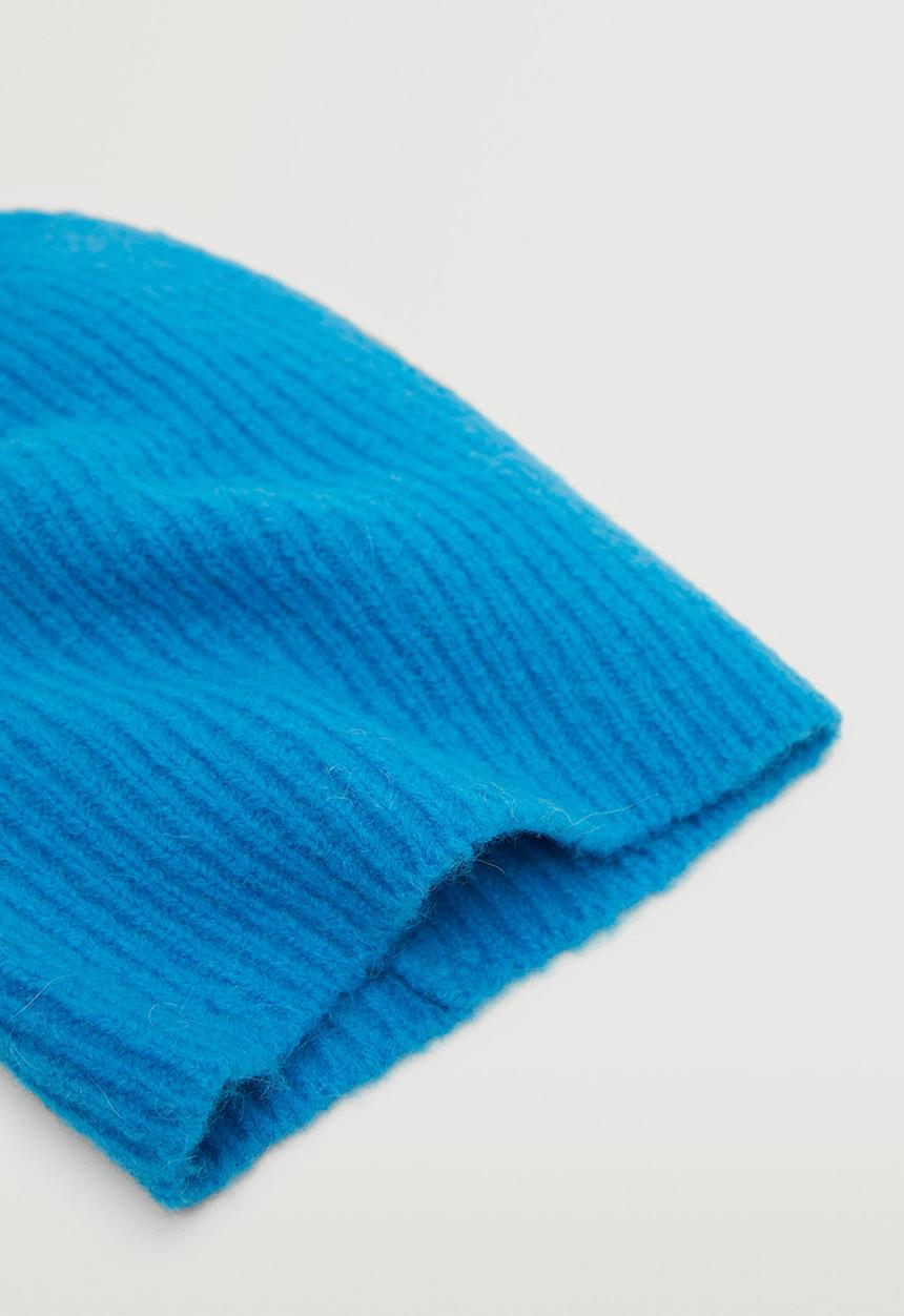 MANGO - Ribbed knit beanie - blue