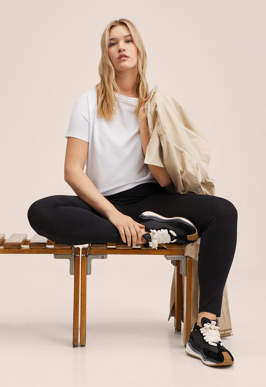 MANGO - Plus leggings star-a - black