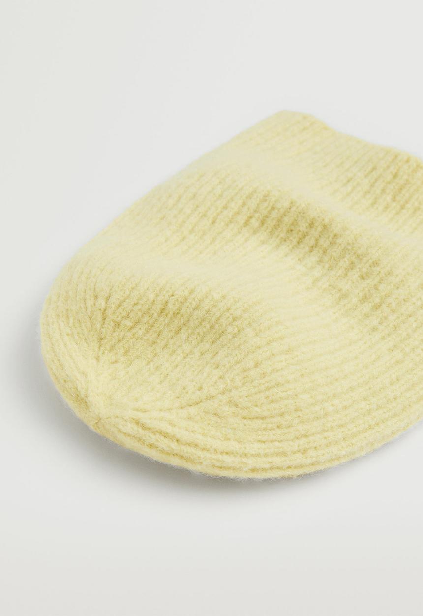 MANGO - Ribbed knit beanie - lime