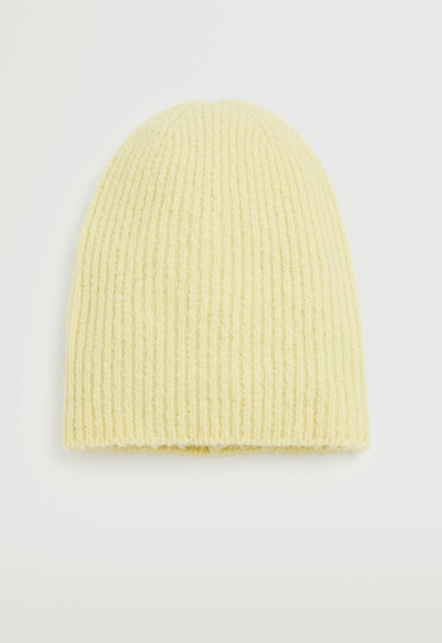MANGO - Ribbed knit beanie - lime