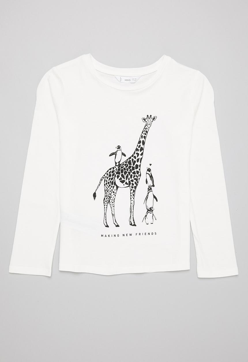MANGO - T-shirt sheldon - white & black 