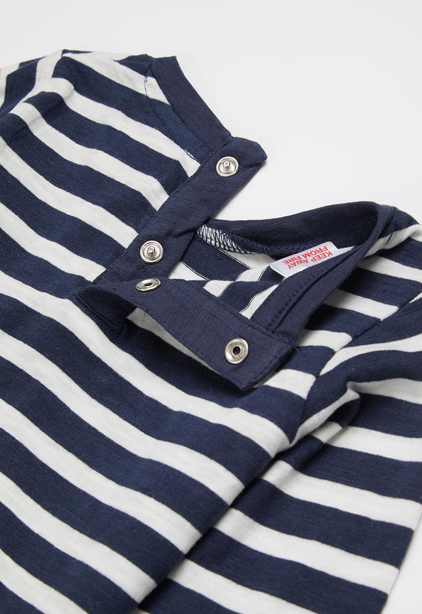 MANGO - T-shirt ivan1 - navy & white 