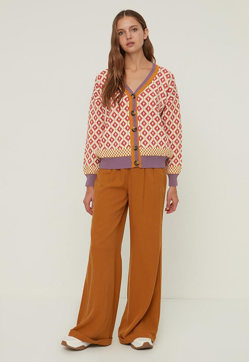 Trendyol - Jacquard knitwear cardigan - lilac