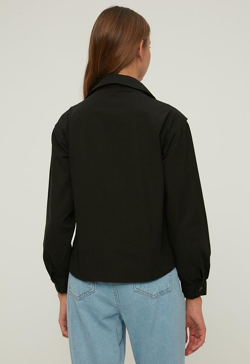 Trendyol - Rib detailed shirt - black
