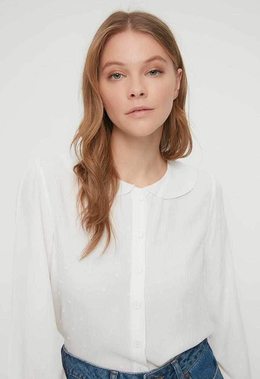 Trendyol - Collar detailed shirt - ecru