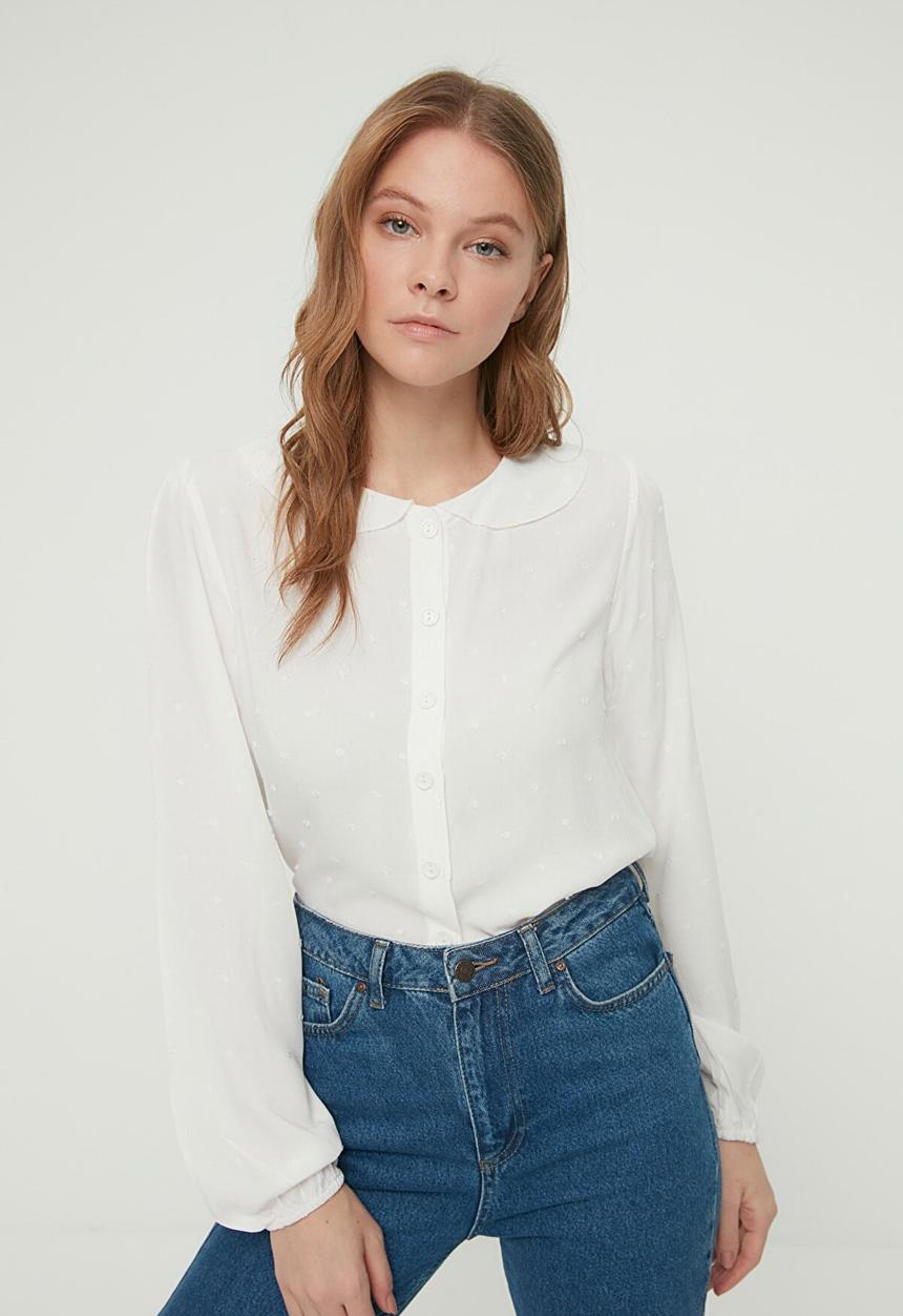 Trendyol - Collar detailed shirt - ecru