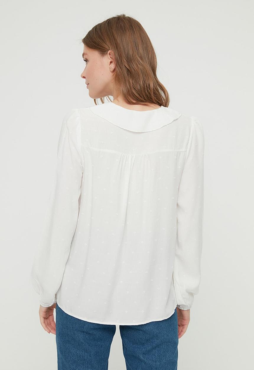 Trendyol - Collar detailed shirt - ecru