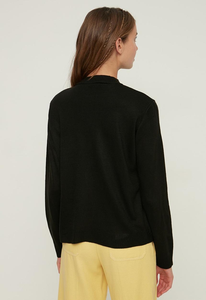 Trendyol - Print detailed knitwear sweater - black