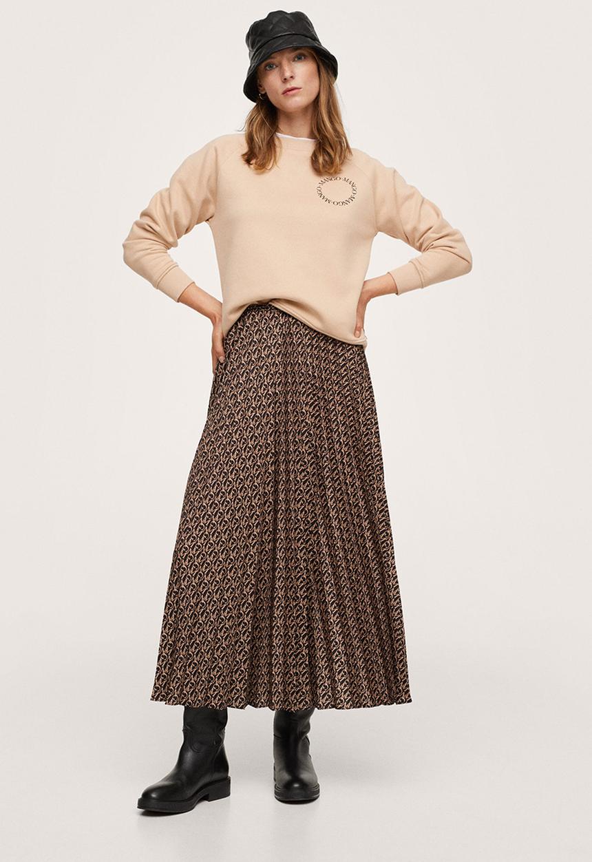 MANGO - Sweatshirt pstlogo1 - medium brown