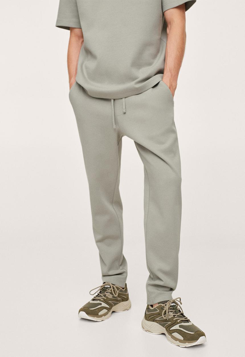 MANGO - Firosp Cotton jogger-style trouser - green