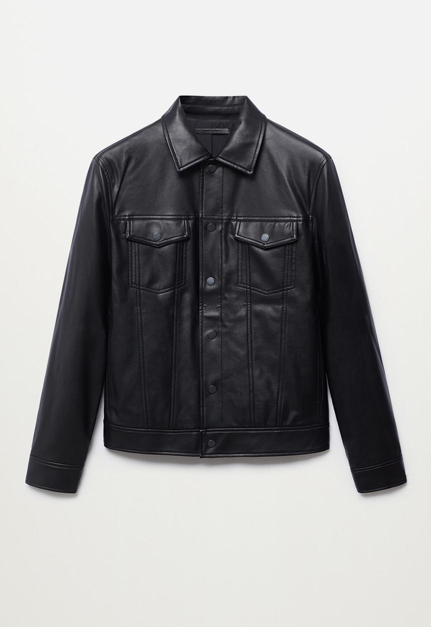 MANGO - Blas Faux-leather Jacket  - black