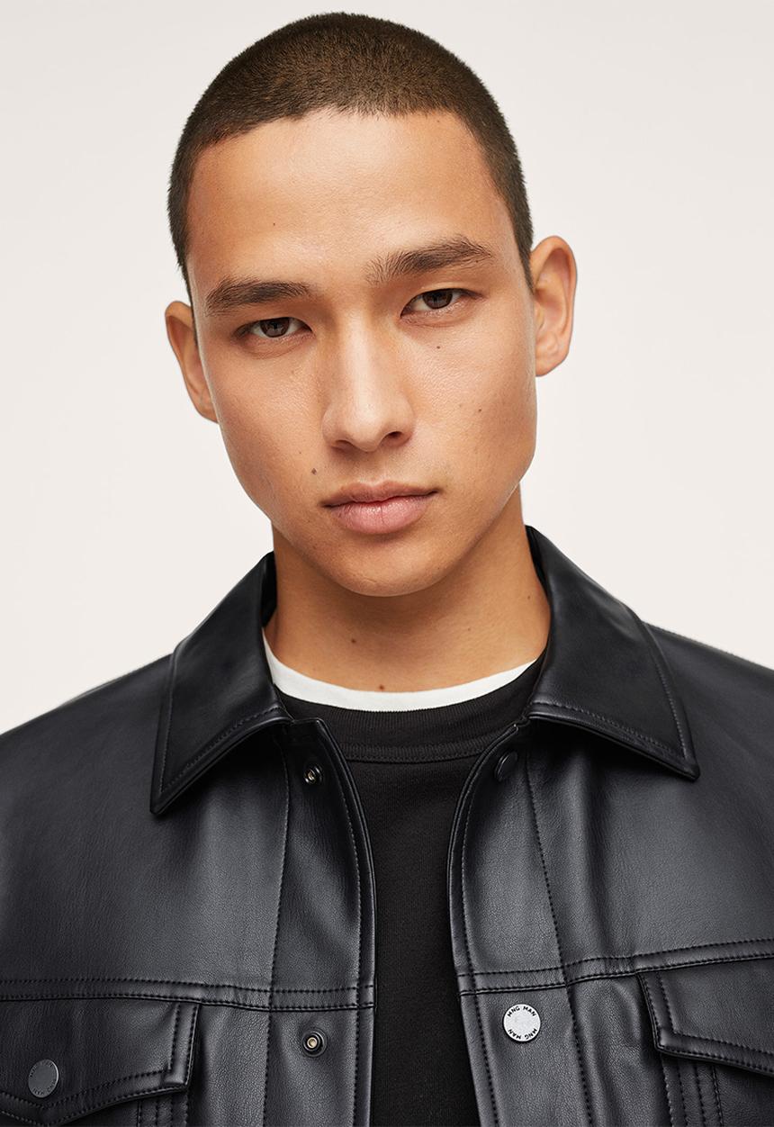 MANGO - Blas Faux-leather Jacket  - black