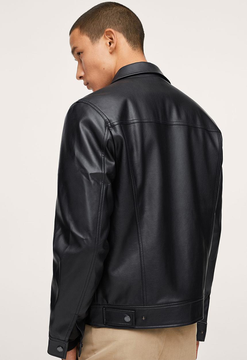 MANGO - Blas Faux-leather Jacket  - black