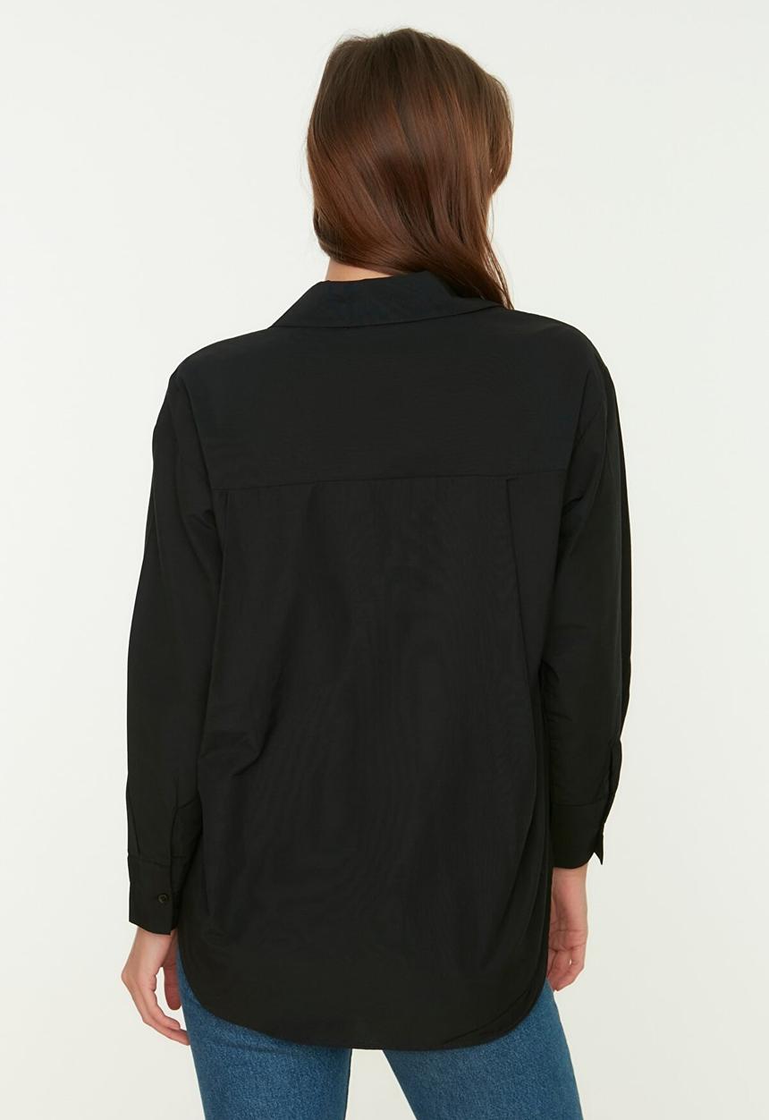 Trendyol - Boyfriend shirt - black