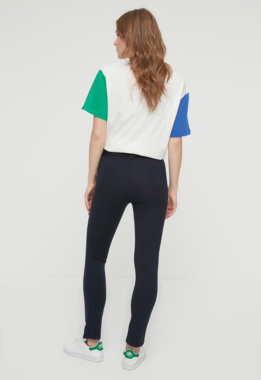 Trendyol - Belted knitted trousers - navy