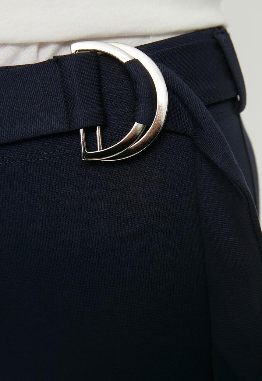 Trendyol - Belted knitted trousers - navy