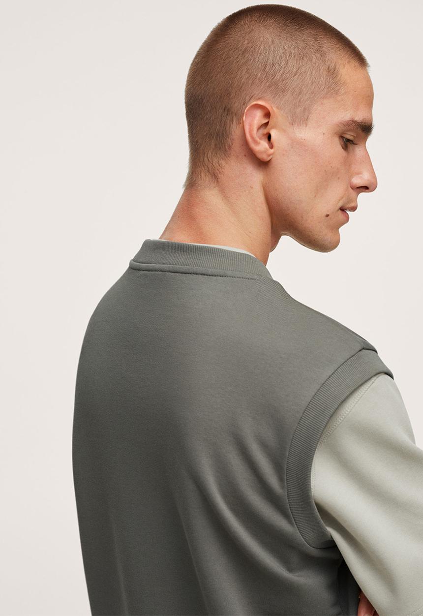 MANGO - Tamariu V-neck Sweatshirt Vest - grey