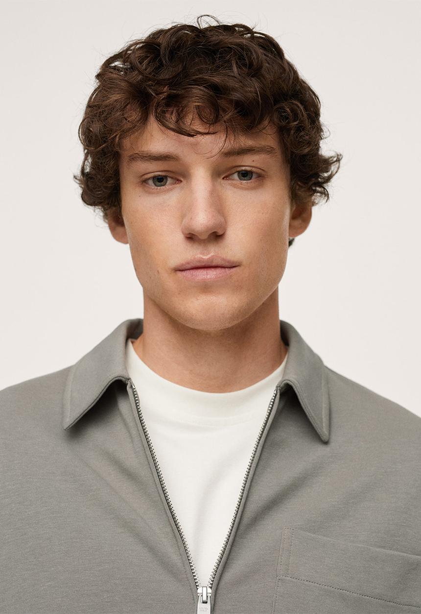 MANGO - Crucero Zipper cotton Sweatshirt - grey