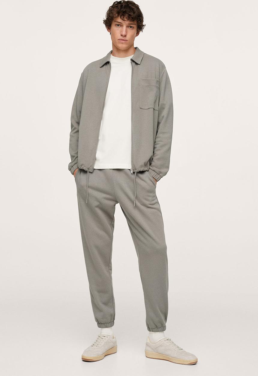 MANGO - Crucero Zipper cotton Sweatshirt - grey