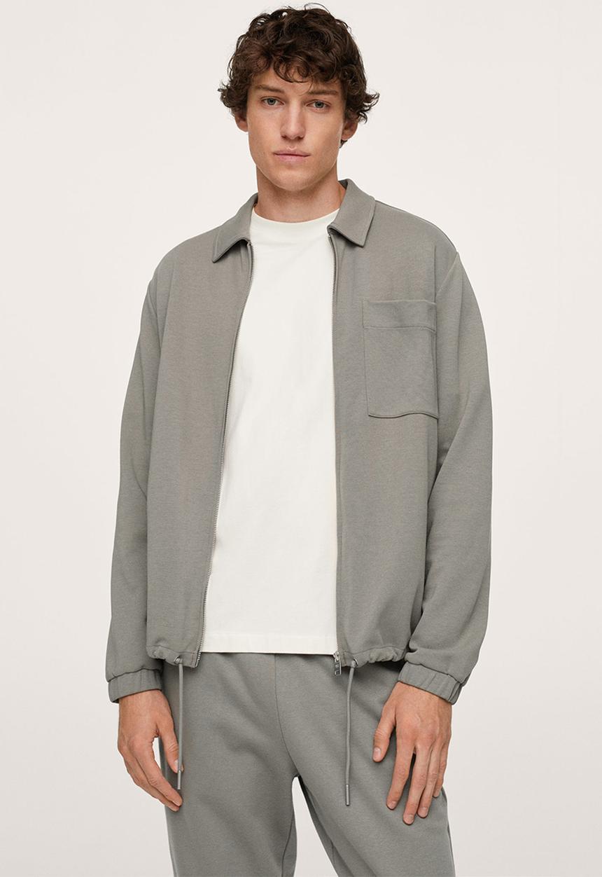 MANGO - Crucero Zipper cotton Sweatshirt - grey