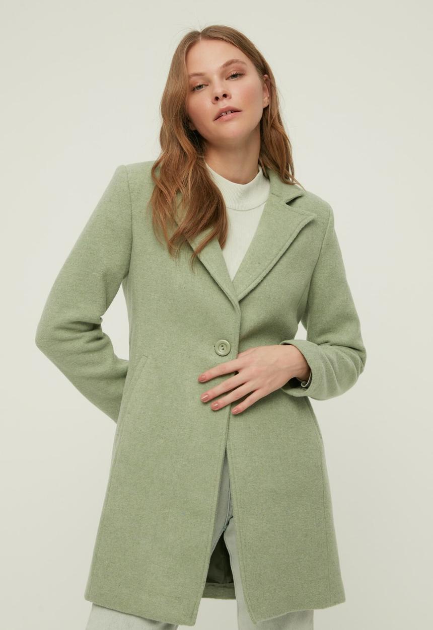 Trendyol - Front buttoned wool cachet coat - khaki