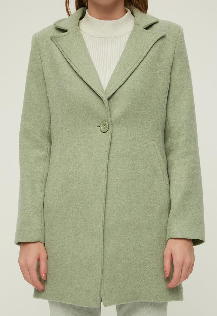 Trendyol - Front buttoned wool cachet coat - khaki