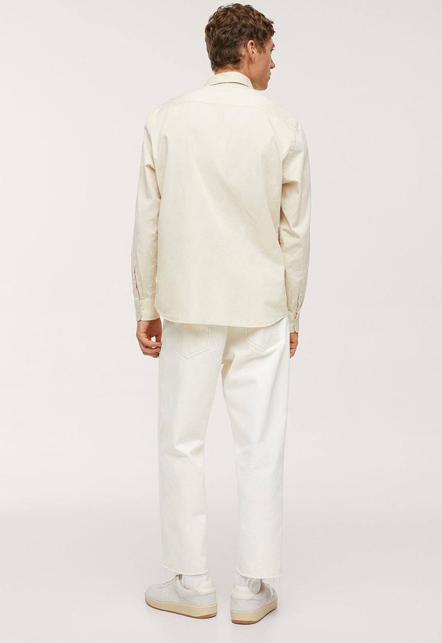 MANGO - Lumiere Regular fit pocket cotton Shirt- ecru
