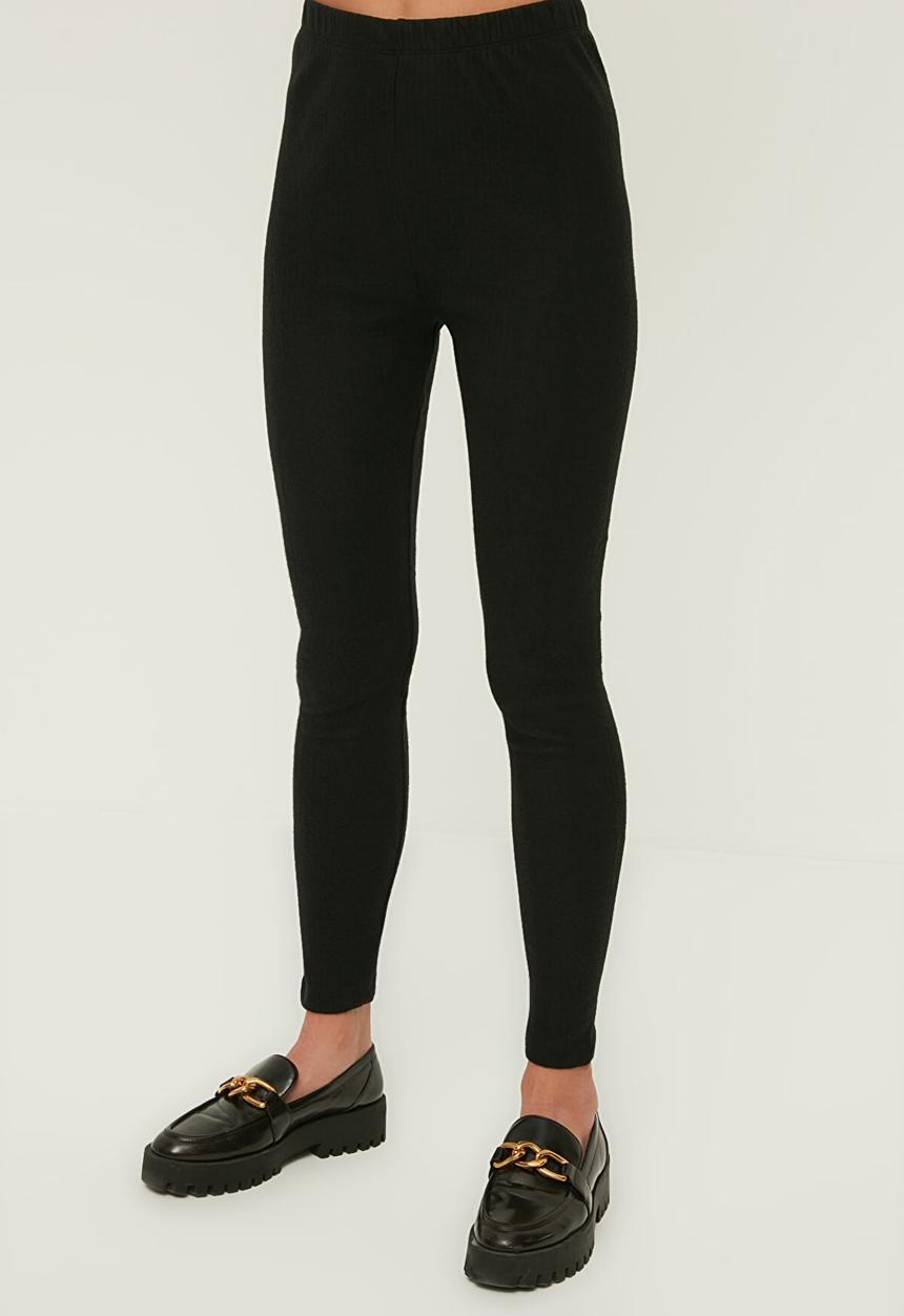 Trendyol - Knitted leggings - black