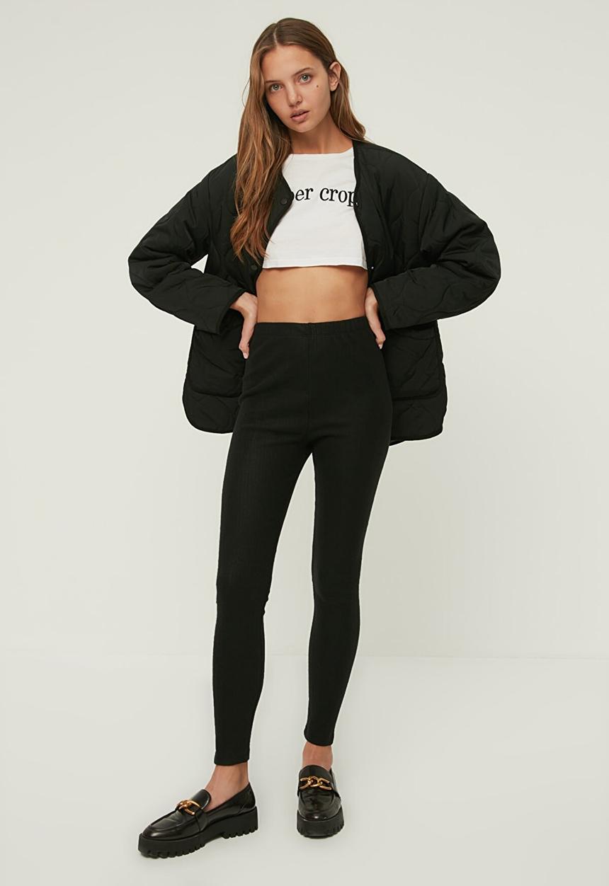 Trendyol - Knitted leggings - black