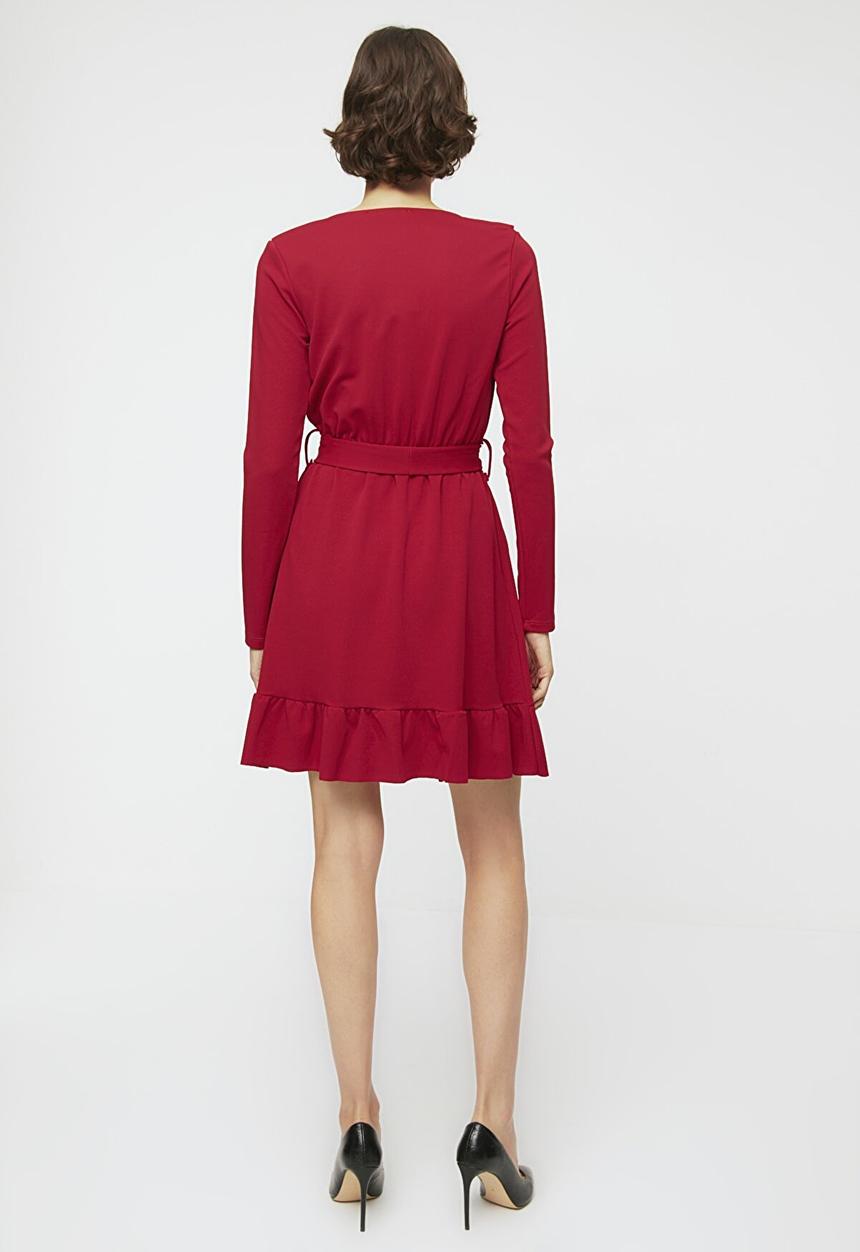 Trendyol - Mini knitted dress  - burgundy