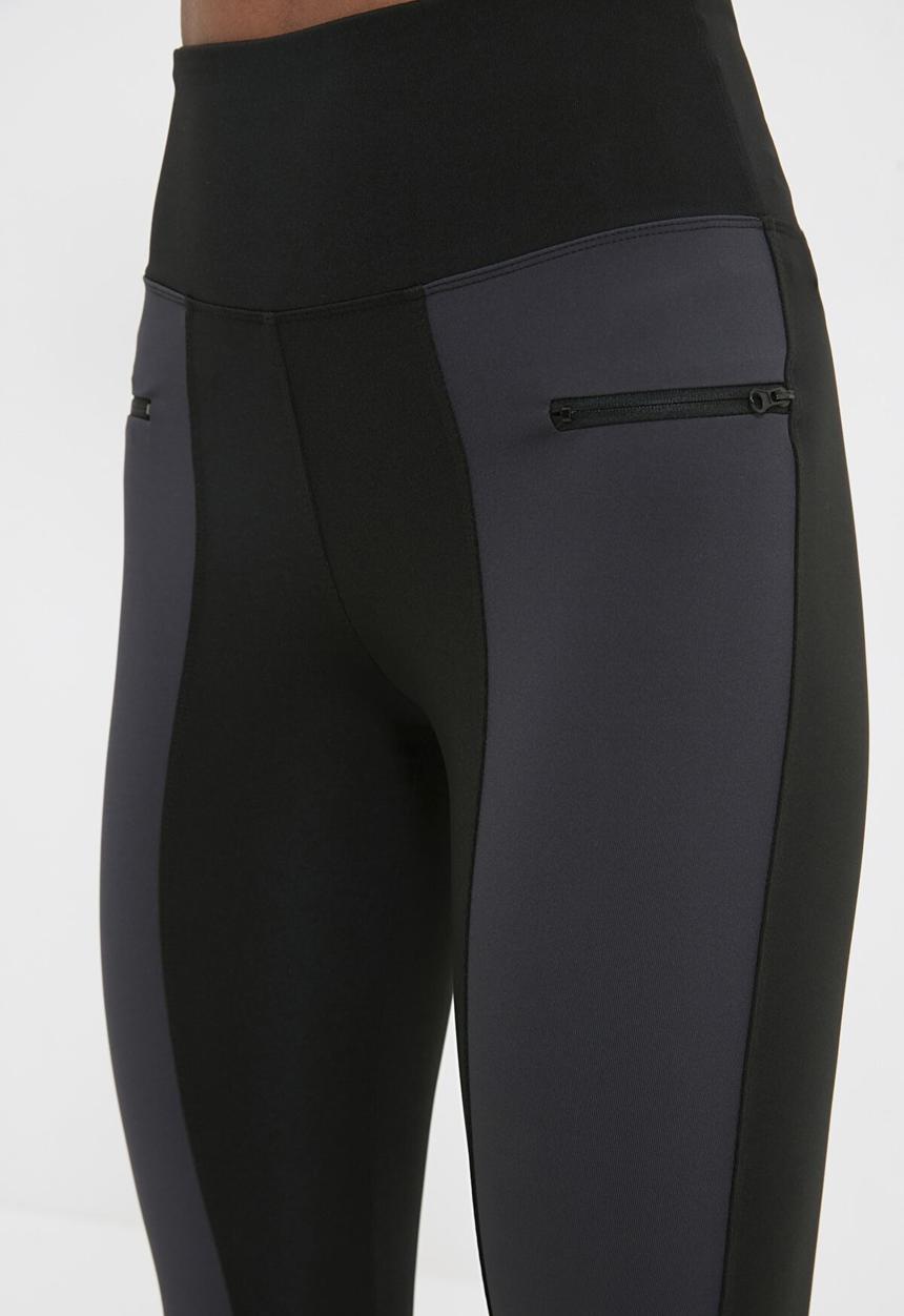 Trendyol - Color block sports leggings - black