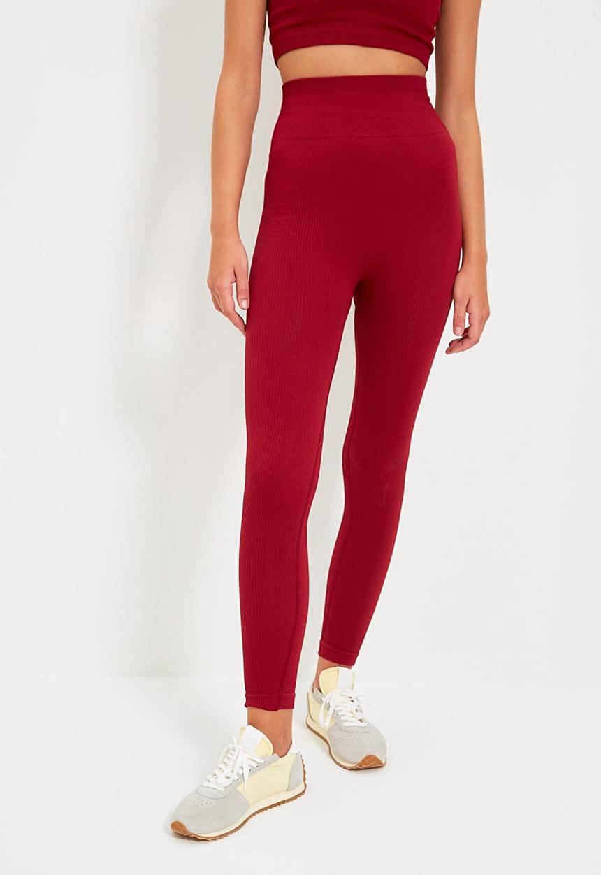 Trendyol - Seamless sports leggings - burgundy