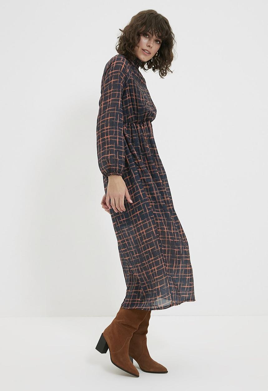 Trendyol - Stand collar dress  - navy