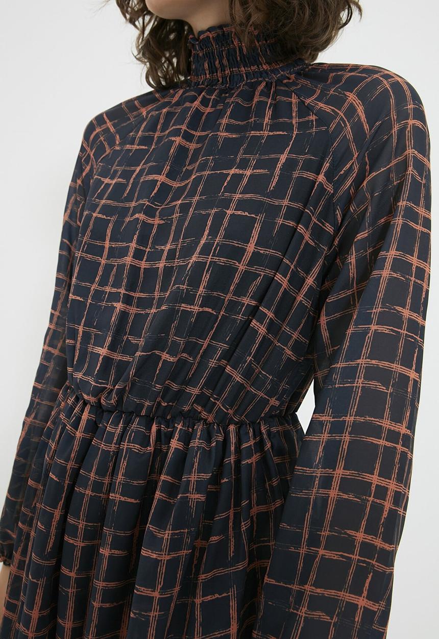 Trendyol - Stand collar dress  - navy