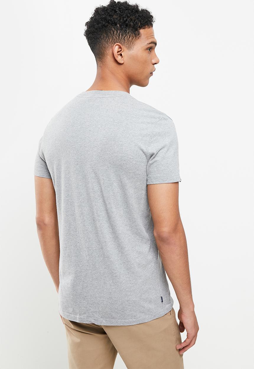 Superdry. - Vintage logo emb vee tee - grey