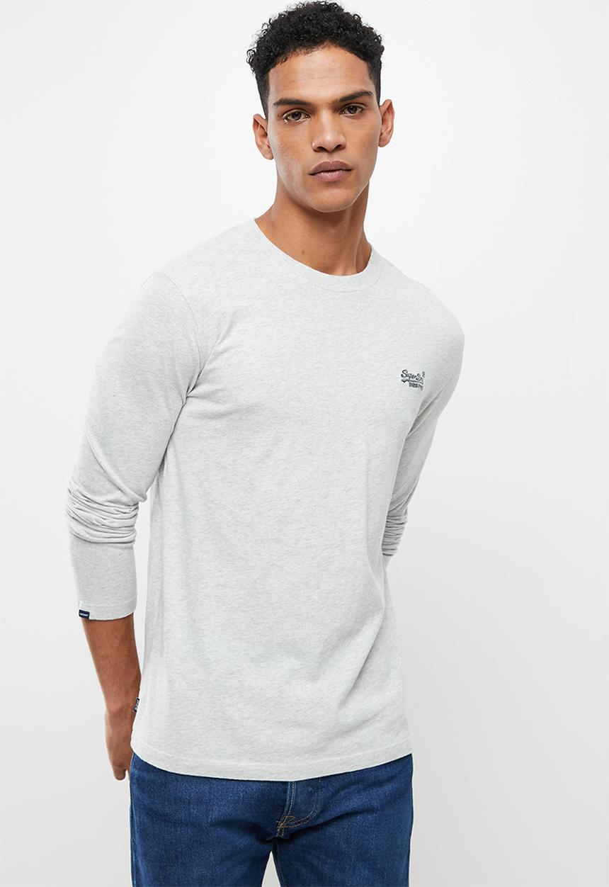 Superdry. - Vintage logo emb ls top - glacier grey marl