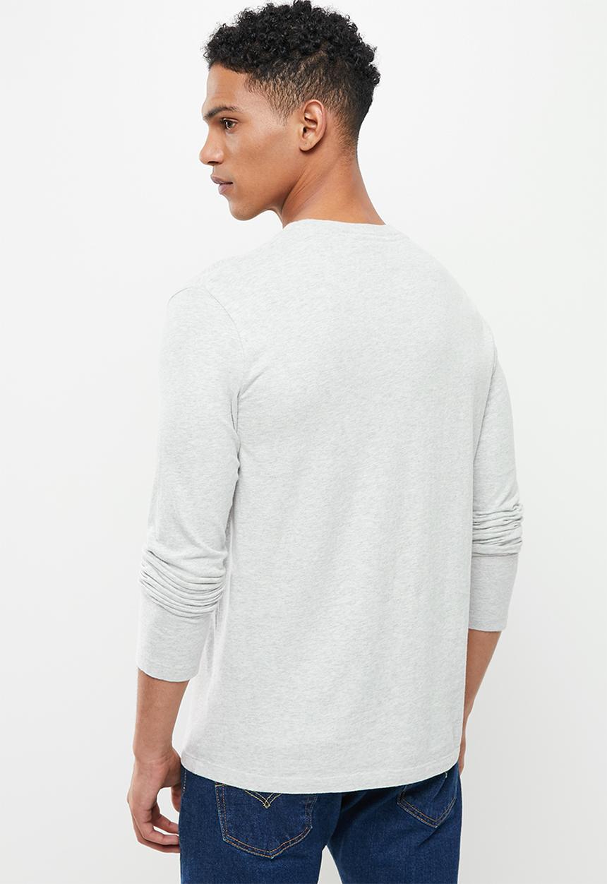Superdry. - Vintage logo emb ls top - glacier grey marl