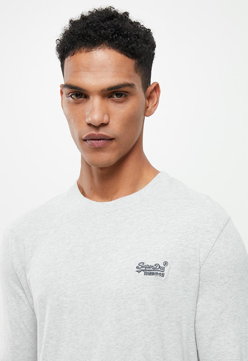 Superdry. - Vintage logo emb ls top - glacier grey marl